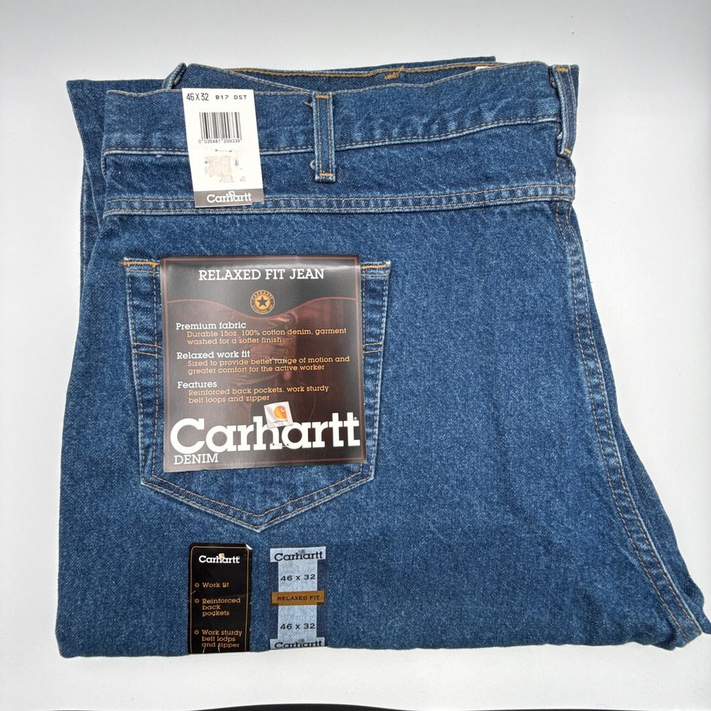 Carhartt‎ Relaxed Fit Tapered Leg Denim Jeans Mens 46X32 B17 DST NWT NOS